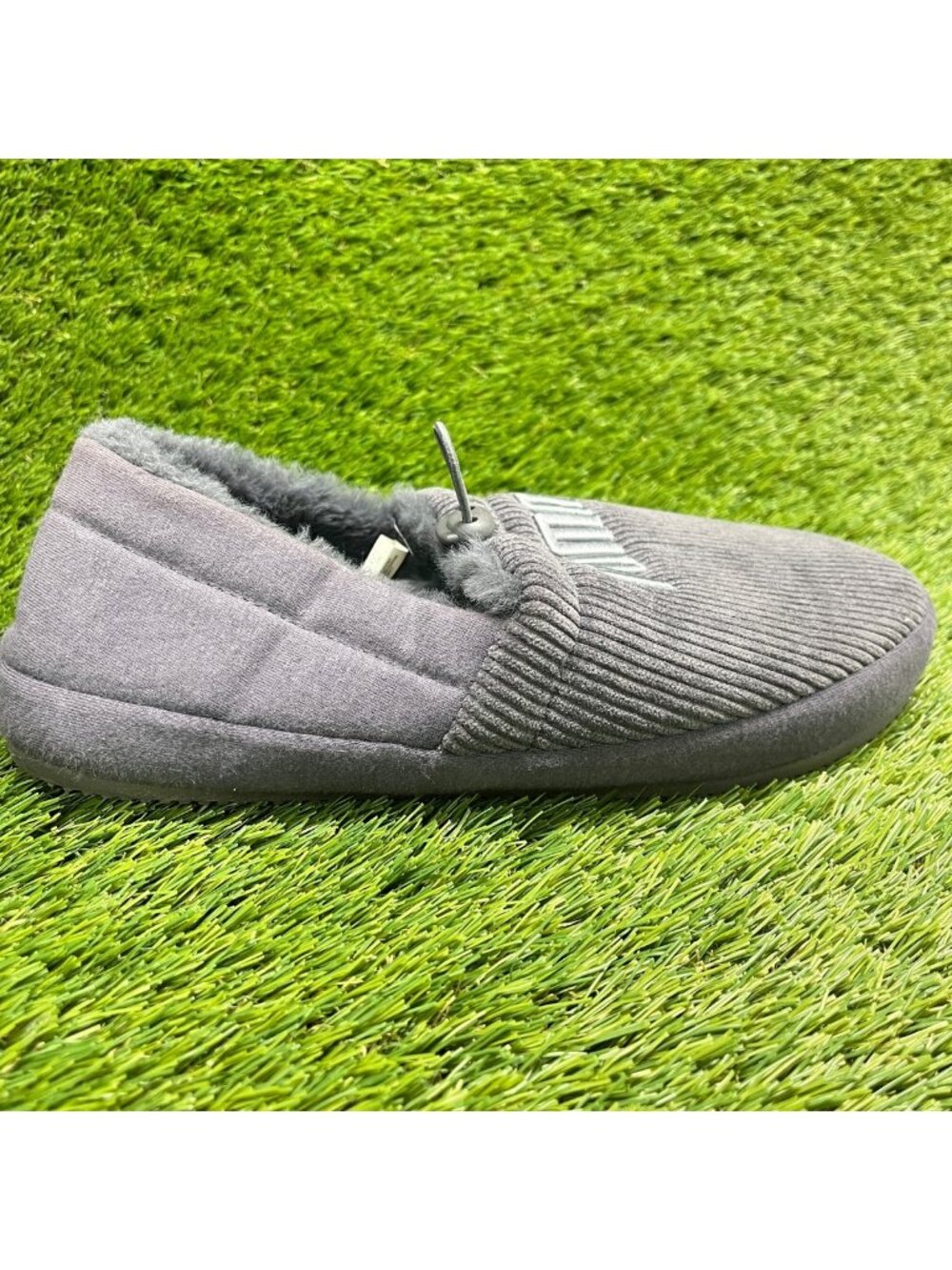 Puma Tuff Mocc Corduroy Mens Size 9 Gray Casual Walking Comfort Slip On Slippers